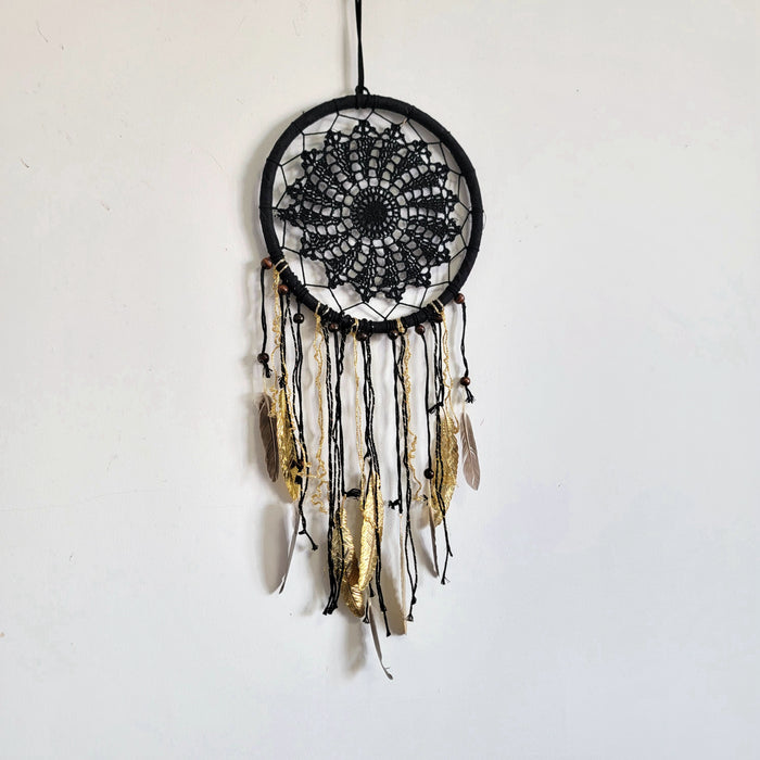 free shipping DREAMCATCHER-HOME DECORATION- Black colour WITH COPPER FEATHERS
