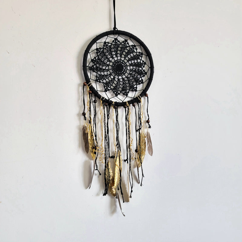 free shipping DREAMCATCHER-HOME DECORATION- Black colour WITH COPPER FEATHERS