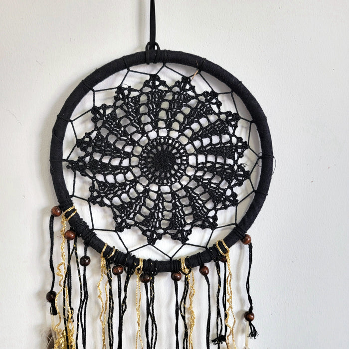 free shipping DREAMCATCHER-HOME DECORATION- Black colour WITH COPPER FEATHERS