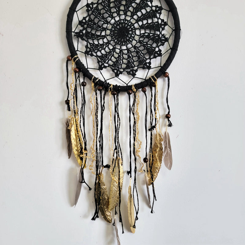 free shipping DREAMCATCHER-HOME DECORATION- Black colour WITH COPPER FEATHERS