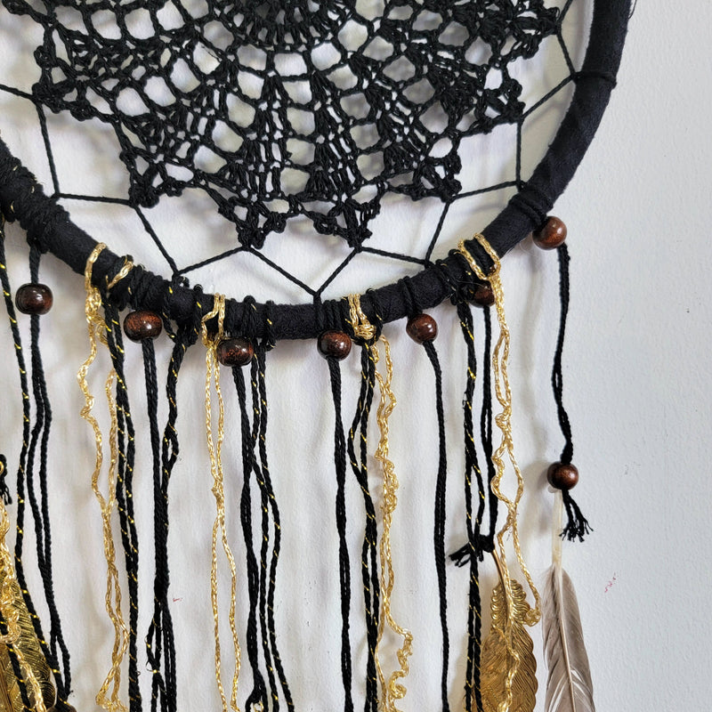 free shipping DREAMCATCHER-HOME DECORATION- Black colour WITH COPPER FEATHERS
