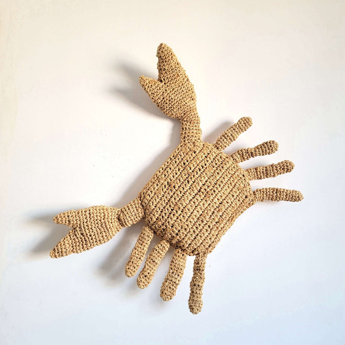 handcrafted raffia crab pillow Natural Fiber weaving Pillow