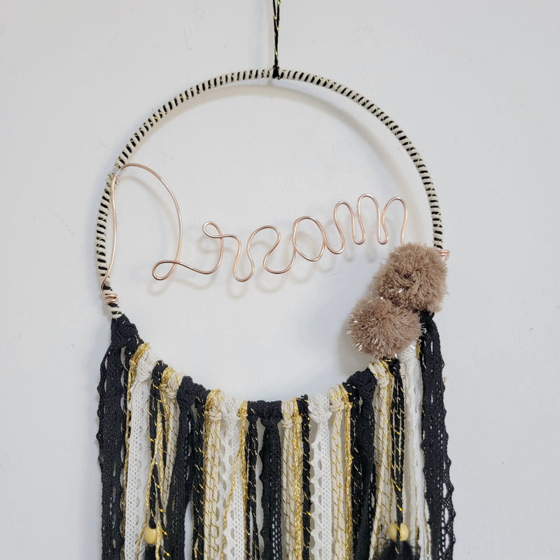 free shipping DREAMCATCHER-HOME DECORATION-with  pompom-with wire "DREAM" customize word