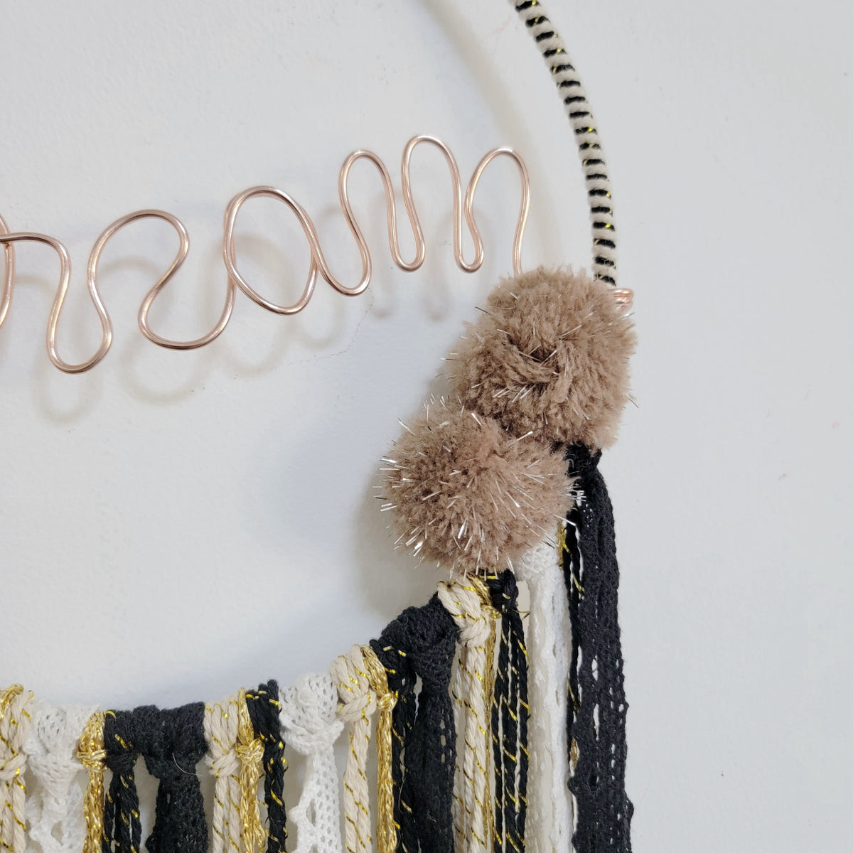 free shipping DREAMCATCHER-HOME DECORATION-with  pompom-with wire "DREAM" customize word