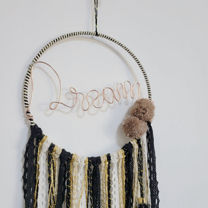 free shipping DREAMCATCHER-HOME DECORATION-with  pompom-with wire "DREAM" customize word