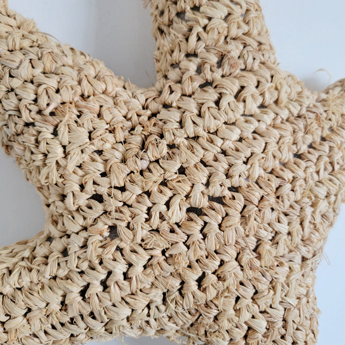 Natural Fiber Seastar Shape Boho Pillow Cushion Handmade Weaving Decorative Throw Pillow for Living Room Bedroom