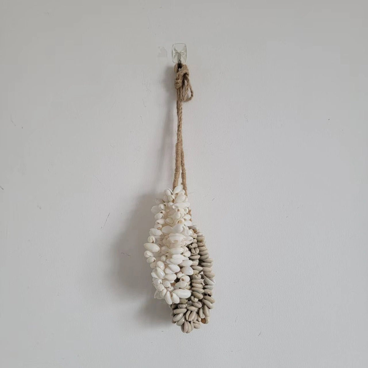 Handmade Cowrie Shell Tassel Wall Hanging | Neutral Boho Coastal Decor