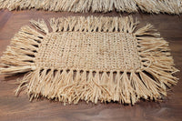 4PCS/SET natural fiber placemat rectangular shape with tassels BOHO style  CROCHET COASTER 48X34cm