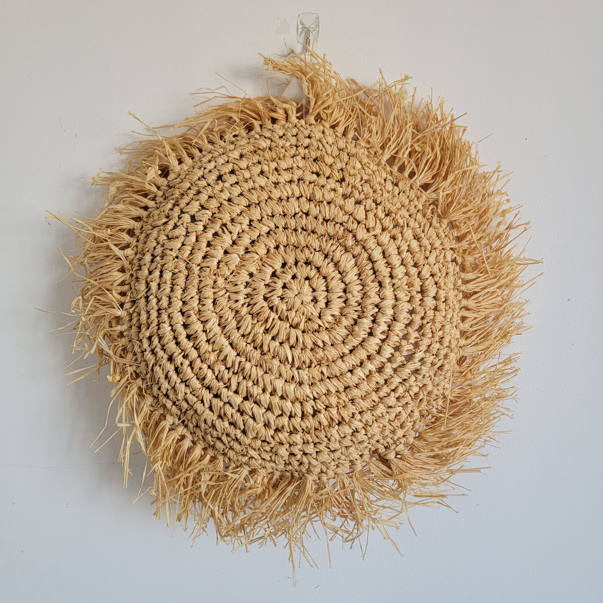 homd decor handweaving crcoeht outdoor RAFFIA CUSHION Natural Fiber weaving Pillow with tassels, D48CM