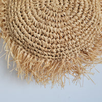 homd decor handweaving crcoeht outdoor RAFFIA CUSHION Natural Fiber weaving Pillow with tassels, D48CM