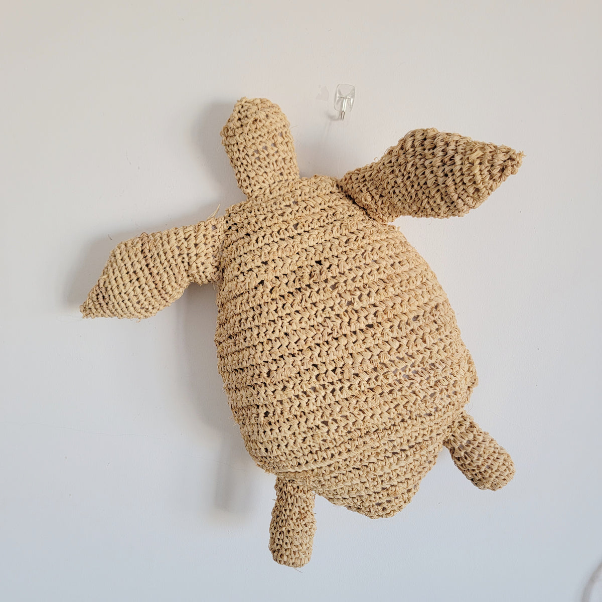 home decor cushion handweaving, crochet decoration RAFFIA natural fiber CUSHION weaving Pillow   turtles shape