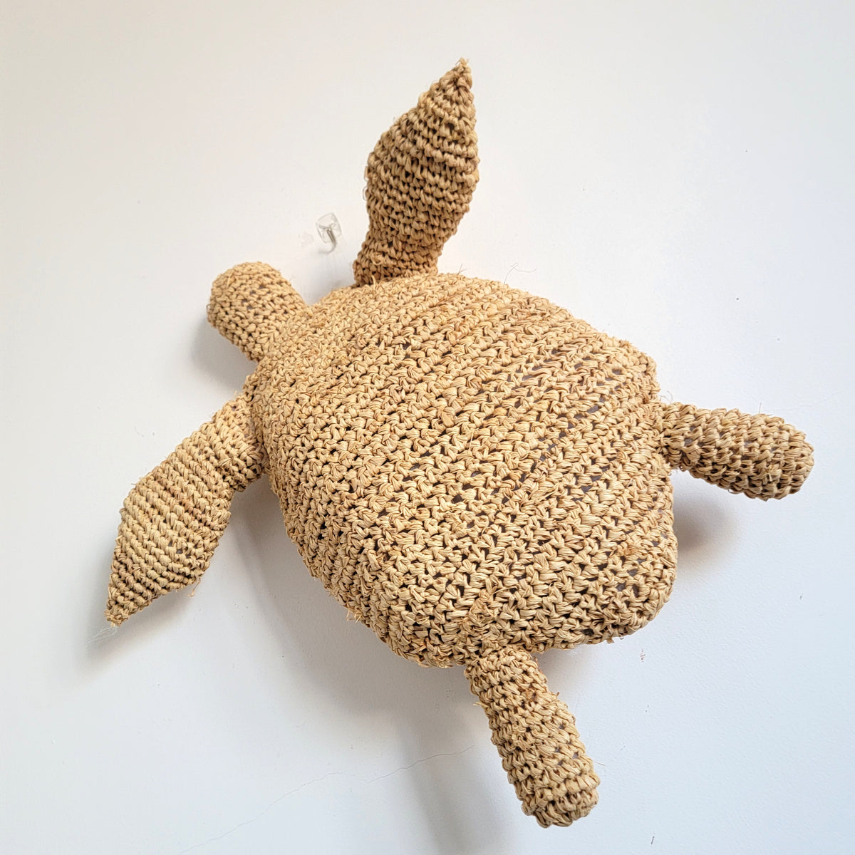 home decor cushion handweaving, crochet decoration RAFFIA natural fiber CUSHION weaving Pillow   turtles shape
