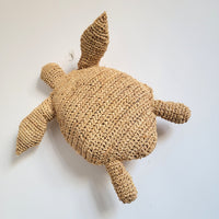 home decor cushion handweaving, crochet decoration RAFFIA natural fiber CUSHION weaving Pillow   turtles shape