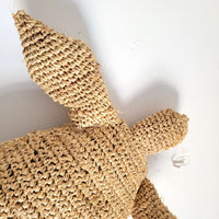 home decor cushion handweaving, crochet decoration RAFFIA natural fiber CUSHION weaving Pillow   turtles shape