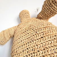 home decor cushion handweaving, crochet decoration RAFFIA natural fiber CUSHION weaving Pillow   turtles shape