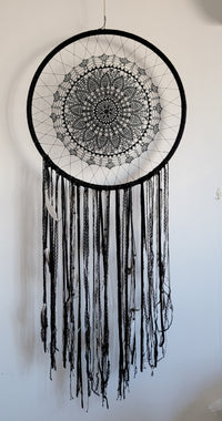 free shipping HUGE BIG DREAMCATCHER BLACK DREAMCATCHER WALL DECORATION HANDMADE