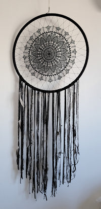 free shipping HUGE BIG DREAMCATCHER BLACK DREAMCATCHER WALL DECORATION HANDMADE