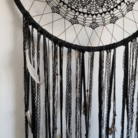 free shipping HUGE BIG DREAMCATCHER BLACK DREAMCATCHER WALL DECORATION HANDMADE
