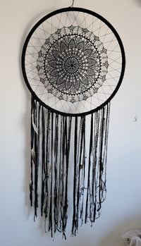free shipping HUGE BIG DREAMCATCHER BLACK DREAMCATCHER WALL DECORATION HANDMADE