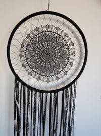 free shipping HUGE BIG DREAMCATCHER BLACK DREAMCATCHER WALL DECORATION HANDMADE