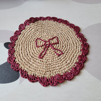 raffia coaster and placemat raffia decoration can by customized-crochet