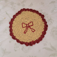 raffia coaster and placemat raffia decoration can by customized-crochet