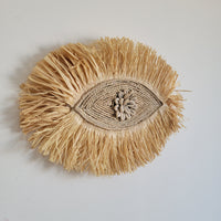 SHELL DECORATIONS-SEA SHELLS-ROOM DECORATION-BOHO HANGING-EYE SHAPE NATURAL FIBER