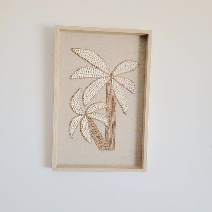 FREE SHIPPING customization FRAME WITH SHELLS 3D coconut palm Handmade decorative painting