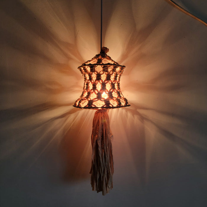 Free shipping Macrame lampshade Recycled T-Shirt Fabric Yar Recycled T-Shirt Fabric Yan handmade  by customized colour