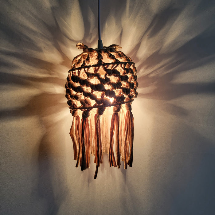 Free shipping Macrame lampshade Recycled T-Shirt Fabric Yar Recycled T-Shirt Fabric Yan handmade  by customized colour