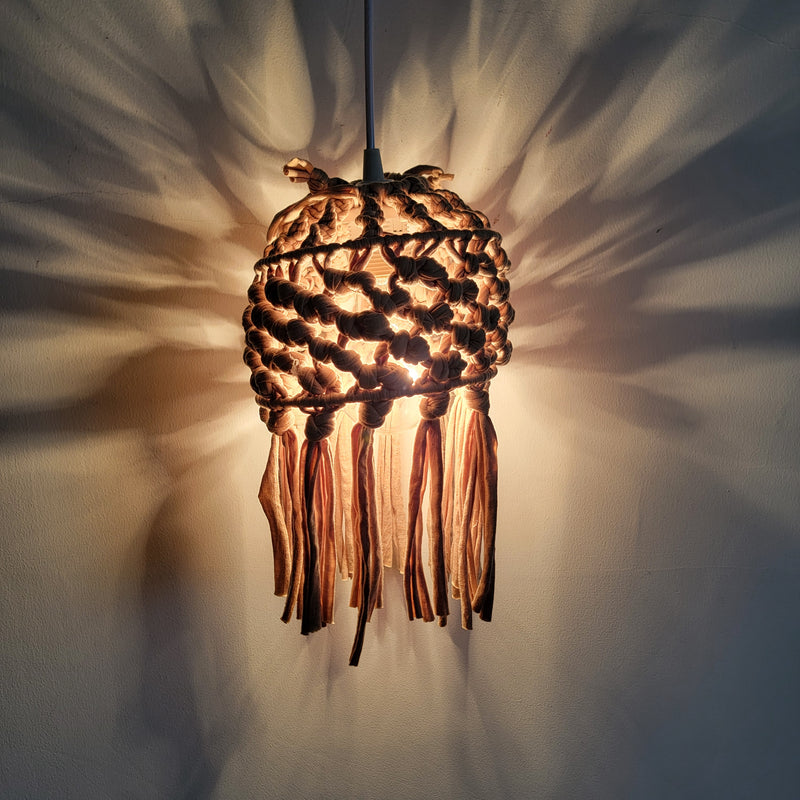 Free shipping Macrame lampshade Recycled T-Shirt Fabric Yar Recycled T-Shirt Fabric Yan handmade  by customized colour