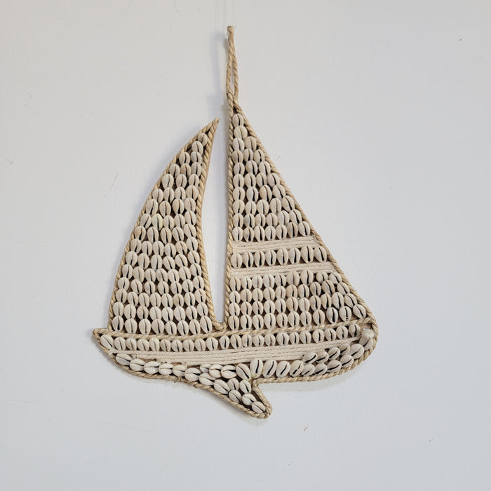 FREE SHIPPING SHELL DECORATIONS-SEA SHELLS-ROOM DECORATION-BOHO HANGING-boat SHAPE 35*30cm