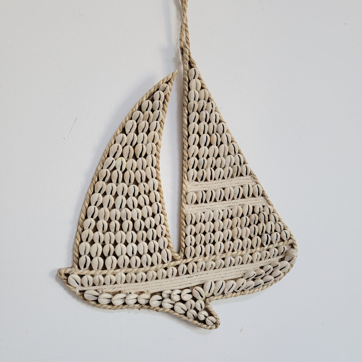 Seashell Tassel Wall Hanging - Handcrafted Double - Strand Coastal Boho Decor Handmade Double - Strand Seashell & Jute Wall Hanging | Coastal Boho Tassel Decor