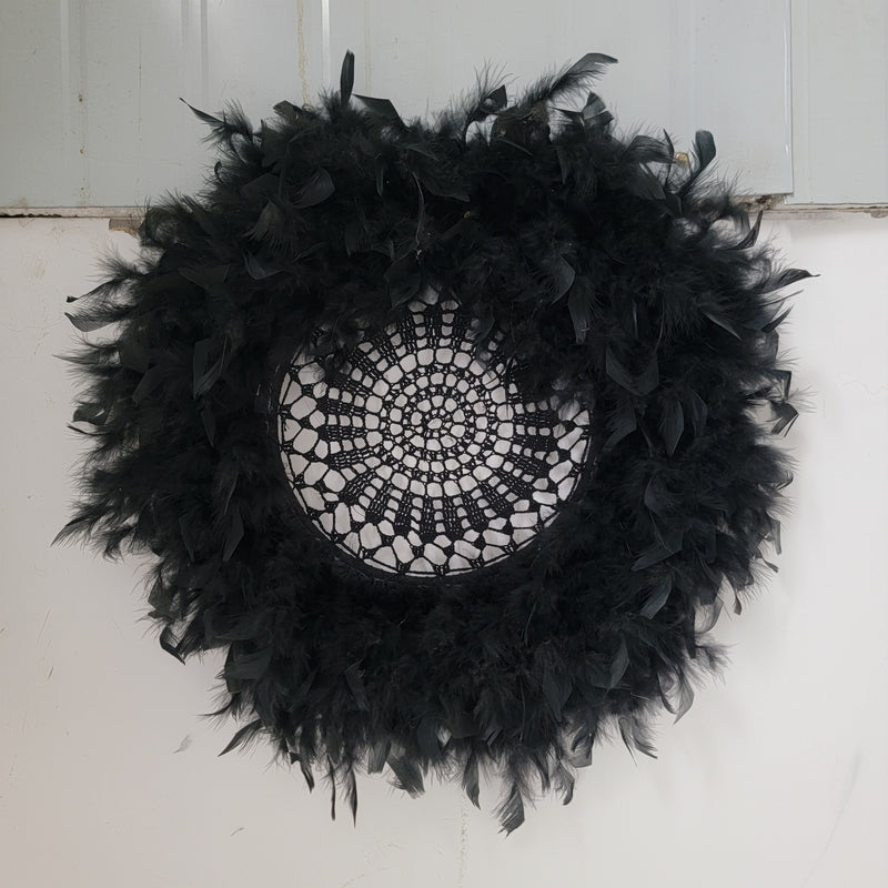 jjuju hat with crochet , halloween decoration wall decoration home decoration black colour d60cm