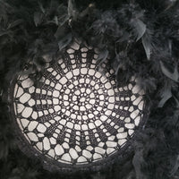 jjuju hat with crochet , halloween decoration wall decoration home decoration black colour d60cm