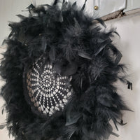 jjuju hat with crochet , halloween decoration wall decoration home decoration black colour d60cm
