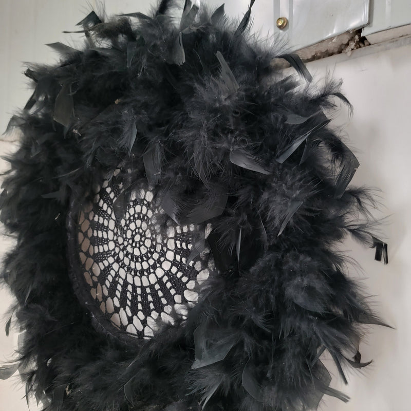 jjuju hat with crochet , halloween decoration wall decoration home decoration black colour d60cm