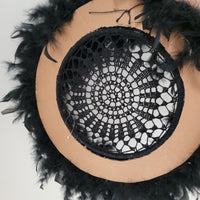 jjuju hat with crochet , halloween decoration wall decoration home decoration black colour d60cm