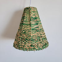Handwoven Dyed Raffia Lamp Shade  Artisanal Boho-Chic Lighting Statement Piece Colourful raffia craft lampshades