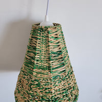 Handwoven Dyed Raffia Lamp Shade  Artisanal Boho-Chic Lighting Statement Piece Colourful raffia craft lampshades