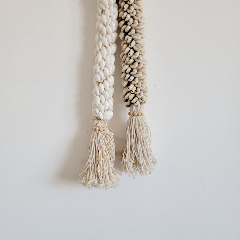 Seashell Tassel Wall Hanging - Handcrafted Double - Strand Coastal Boho Decor 2designs set Unique Handcrafted Seashell Double - Strand Wall Hanging | Coastal Boho Tassel Accent