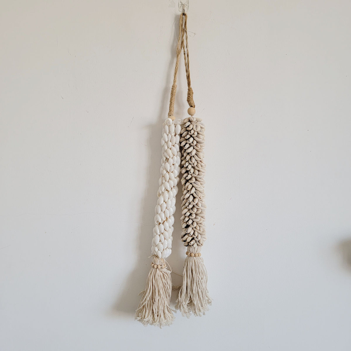 Seashell Tassel Wall Hanging - Handcrafted Double - Strand Coastal Boho Decor 2designs set Unique Handcrafted Seashell Double - Strand Wall Hanging | Coastal Boho Tassel Accent