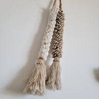 Seashell Tassel Wall Hanging - Handcrafted Double - Strand Coastal Boho Decor 2designs set Unique Handcrafted Seashell Double - Strand Wall Hanging | Coastal Boho Tassel Accent