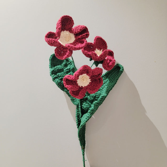 crocheted primroses Boho Primrose Decor handweaving crochet flower