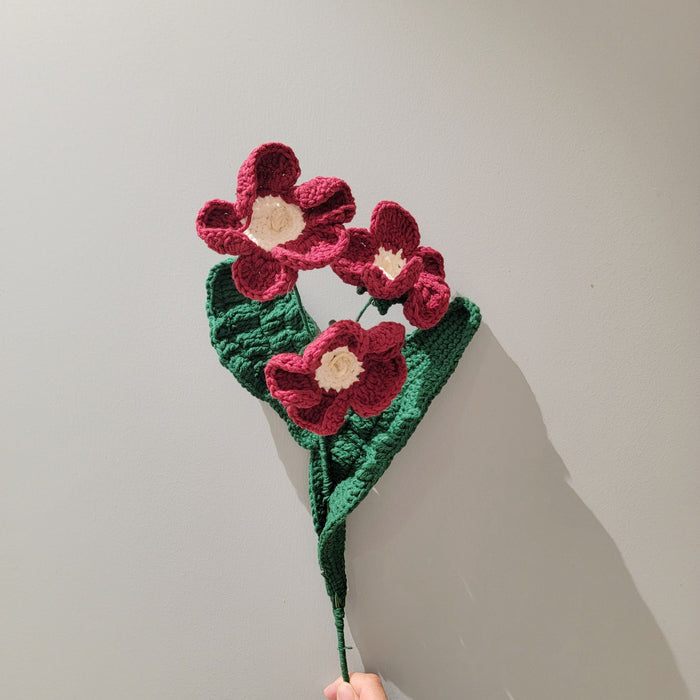 crocheted primroses Boho Primrose Decor handweaving crochet flower