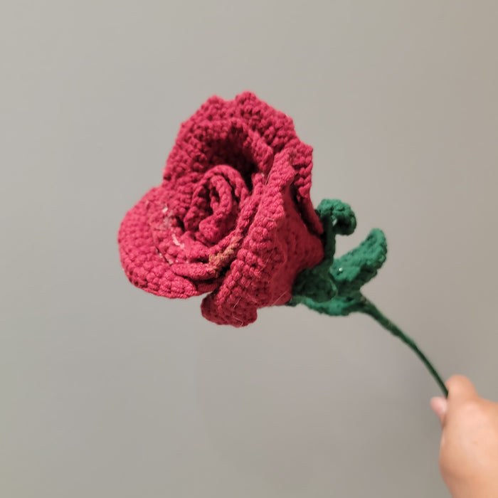 FREE SHIPPING CROCHET ROSE FLORAL MOTHER'S DAY Valentine's Day GIFTS I LOVE YOU
