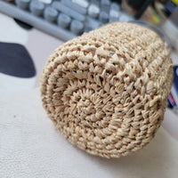 FREE SHIPPING HANDWEAVING  RAFFIA CANDLE HOLDER-WITH GRASS HOLDER