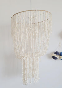 Handcrafted Shell Beaded Chandelier – Coastal Bohemian Lighting
