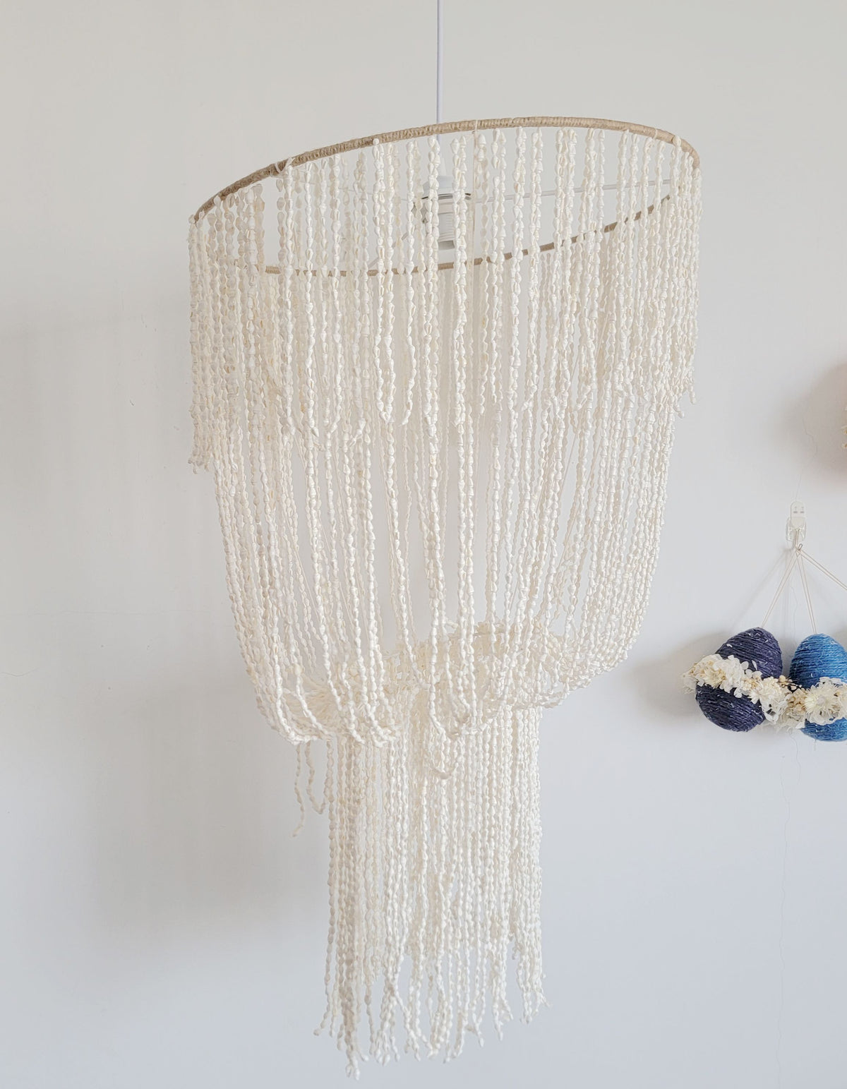 Handcrafted Shell Beaded Chandelier – Coastal Bohemian Lighting