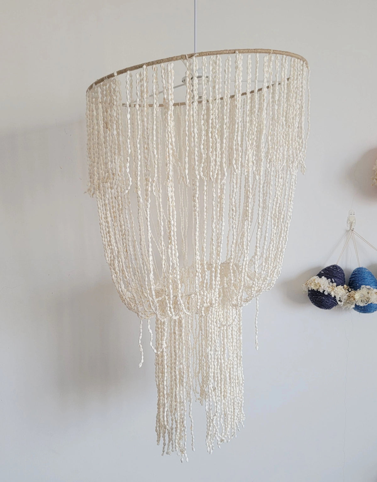 Handcrafted Shell Beaded Chandelier – Coastal Bohemian Lighting